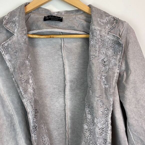 Bella Amore Cardigan Lace Detail S/M Grey - Picture 2 of 6
